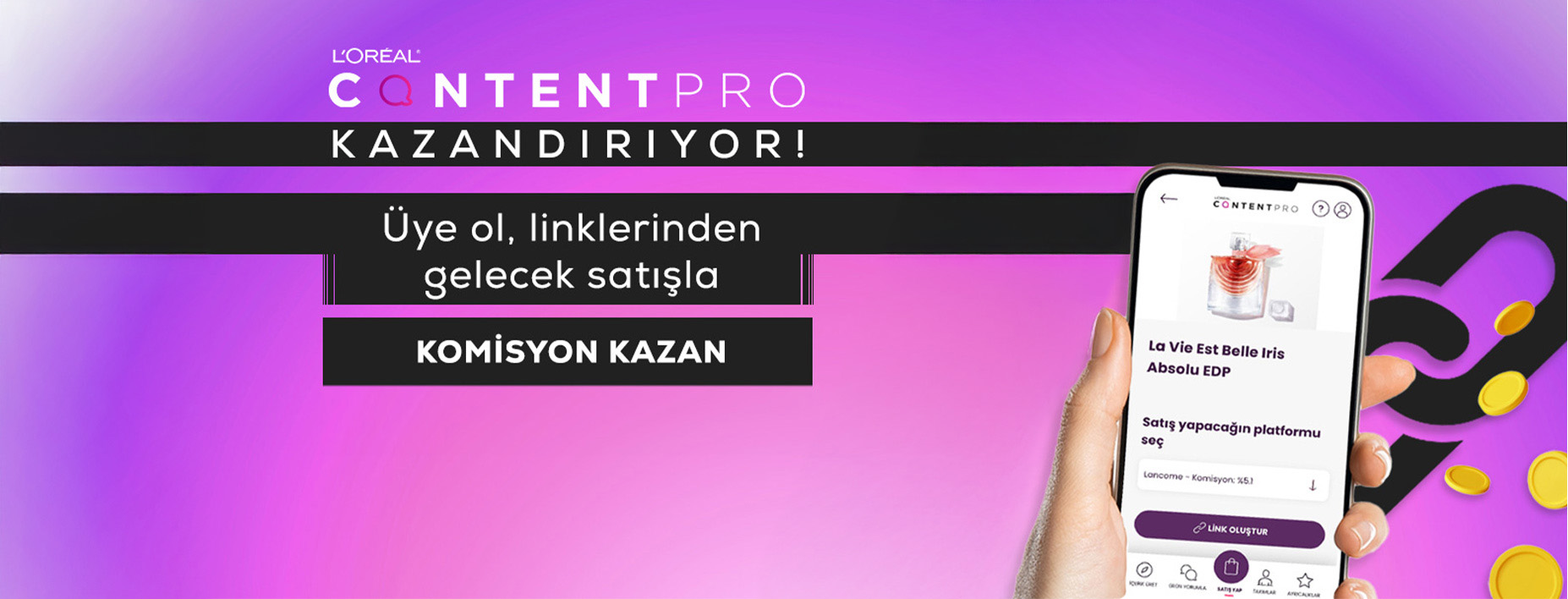 Linklerinden gelecek satışla komisyon